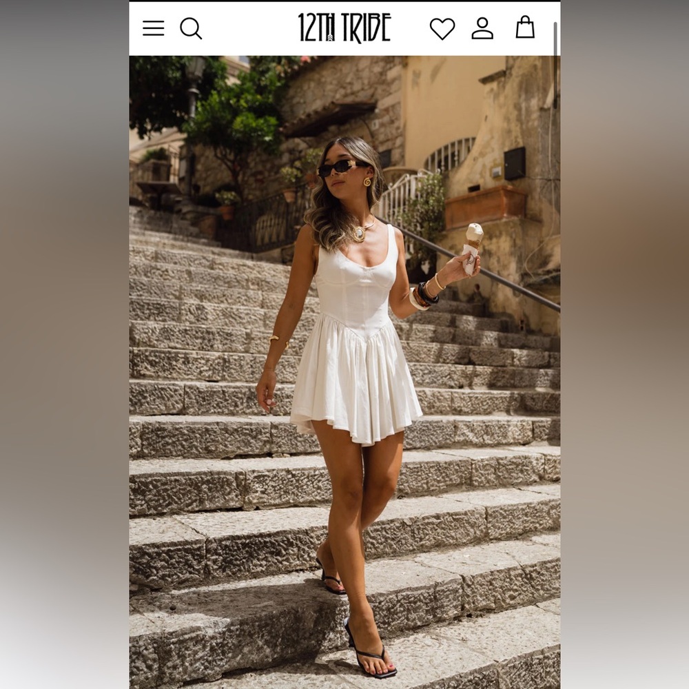 Kit White Drop Waist Mini Dress